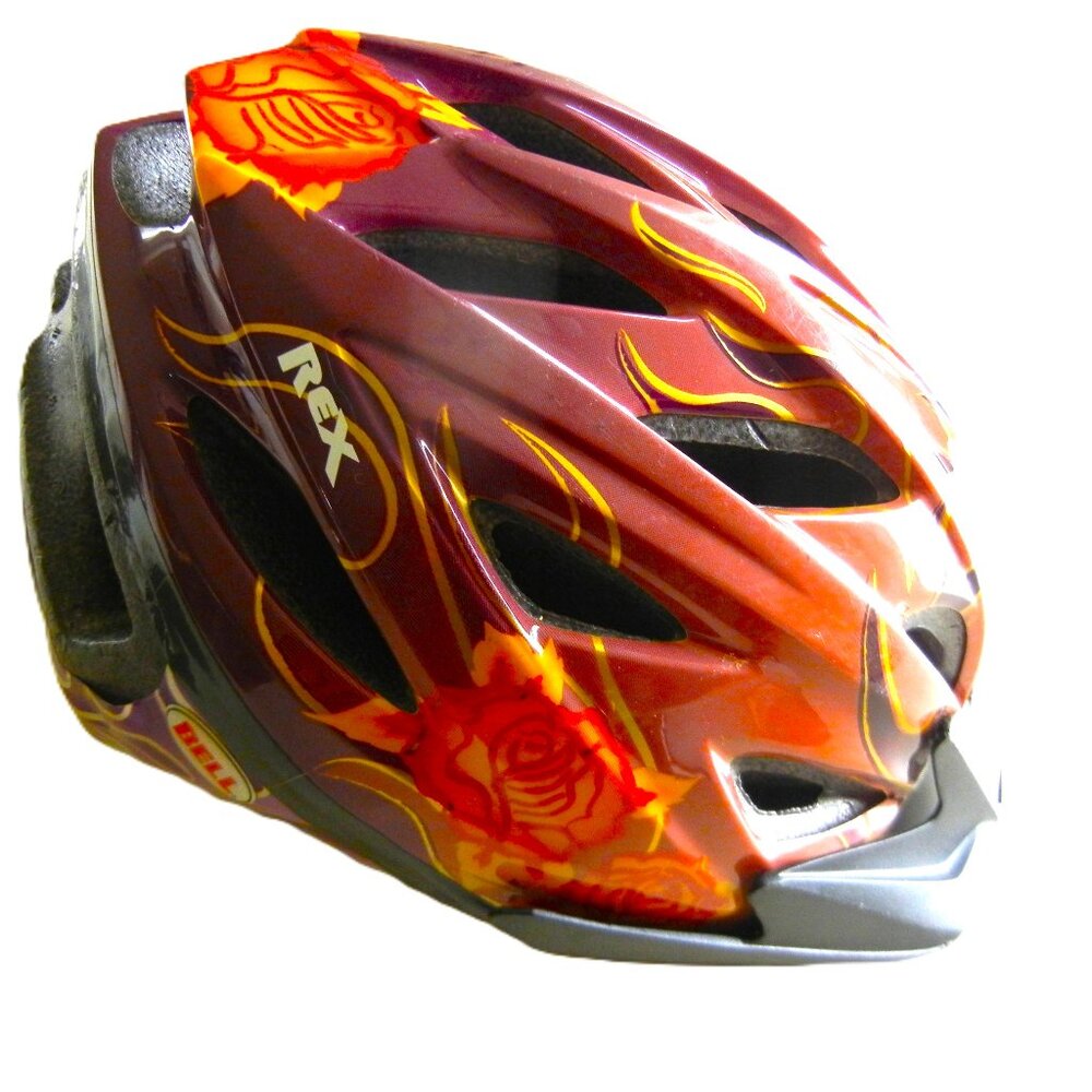 BELL Girls Rex Helmet - Purple/Burgundy Orange Roses -
